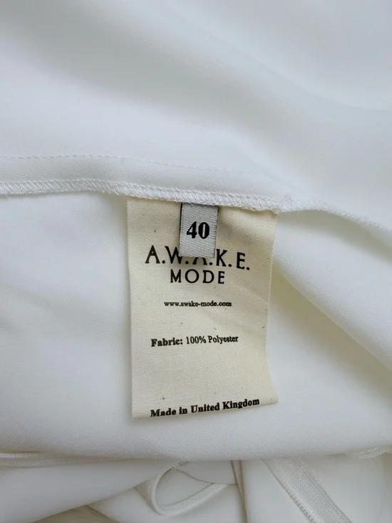 A.W.A.K.E. MODE White Roman Greek Asymmetric Draped Scarf Top - Picture 13 of 16